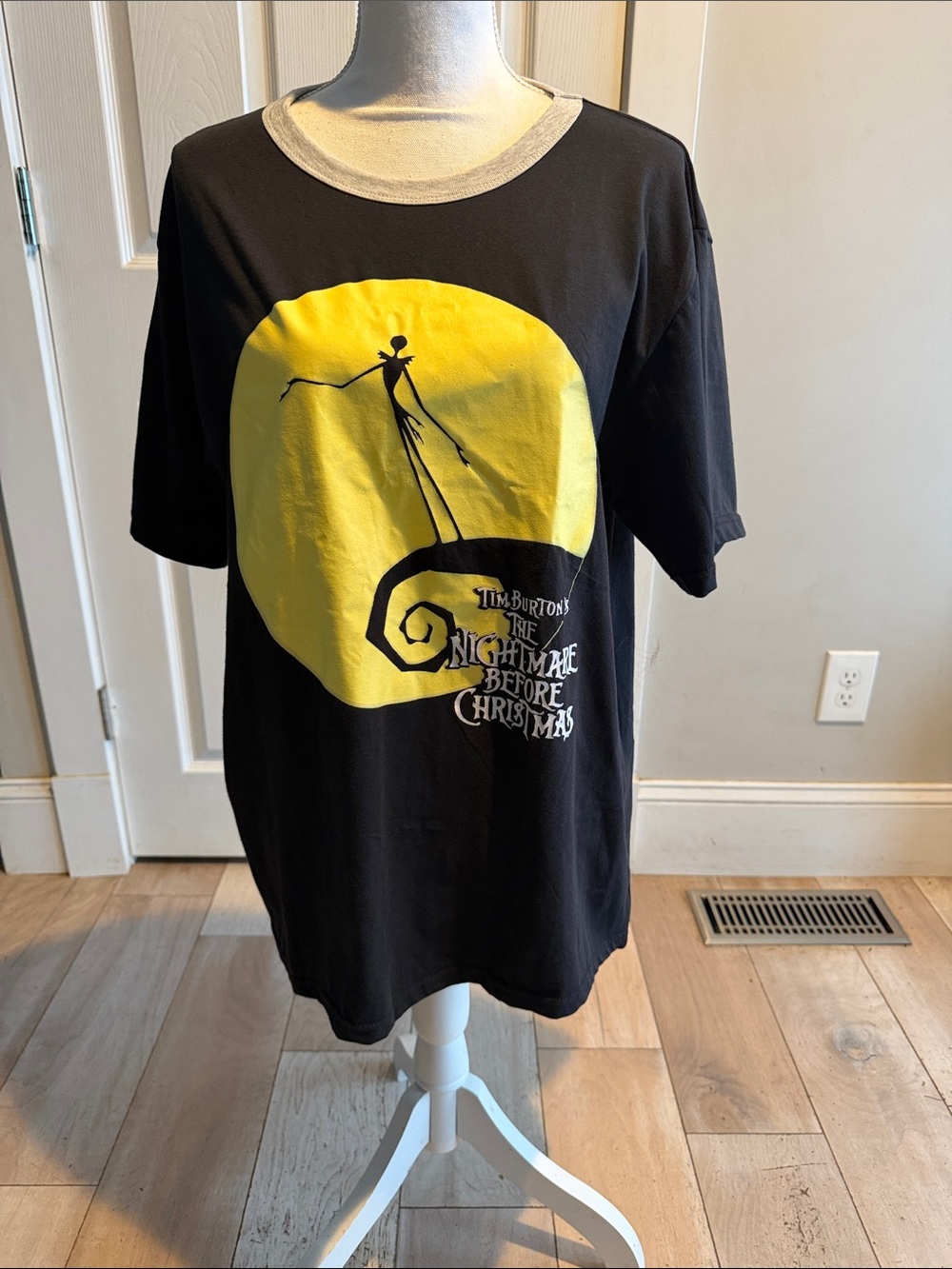 Disney Black Tee with Bold Yellow Moon Graphic BNWOT